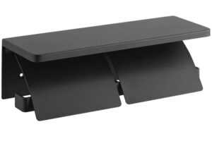 YAMAZAKI Černý kovový držák na toaletní papír Tower 28