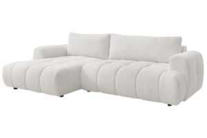 Bobochic Paris Bílá bouclé rozkládací pohovka Fuji 292 cm