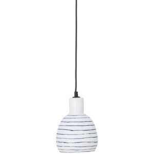 Bloomingville Bílé pruhované závěsné světlo Elga 14