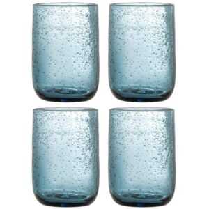 Bloomingville Set čtyř modrých sklenic Tabby 330 ml