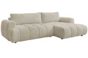 Bobochic Paris Béžová bouclé rozkládací pohovka Fuji 292 cm