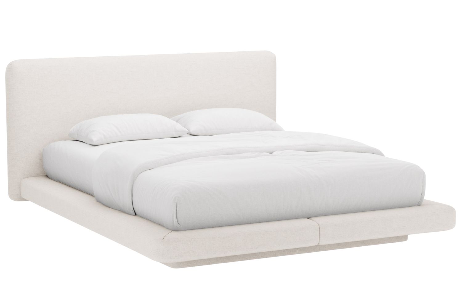 Micadoni Světle béžová dvoulůžková postel Linea 140 x 200 cm