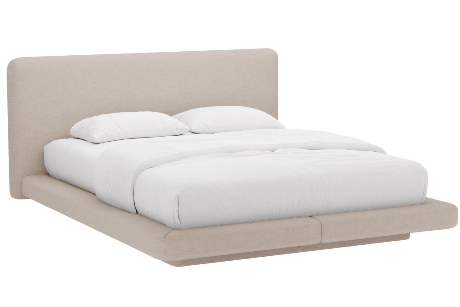 Micadoni Světle hnědá dvoulůžková postel Linea 140 x 200 cm