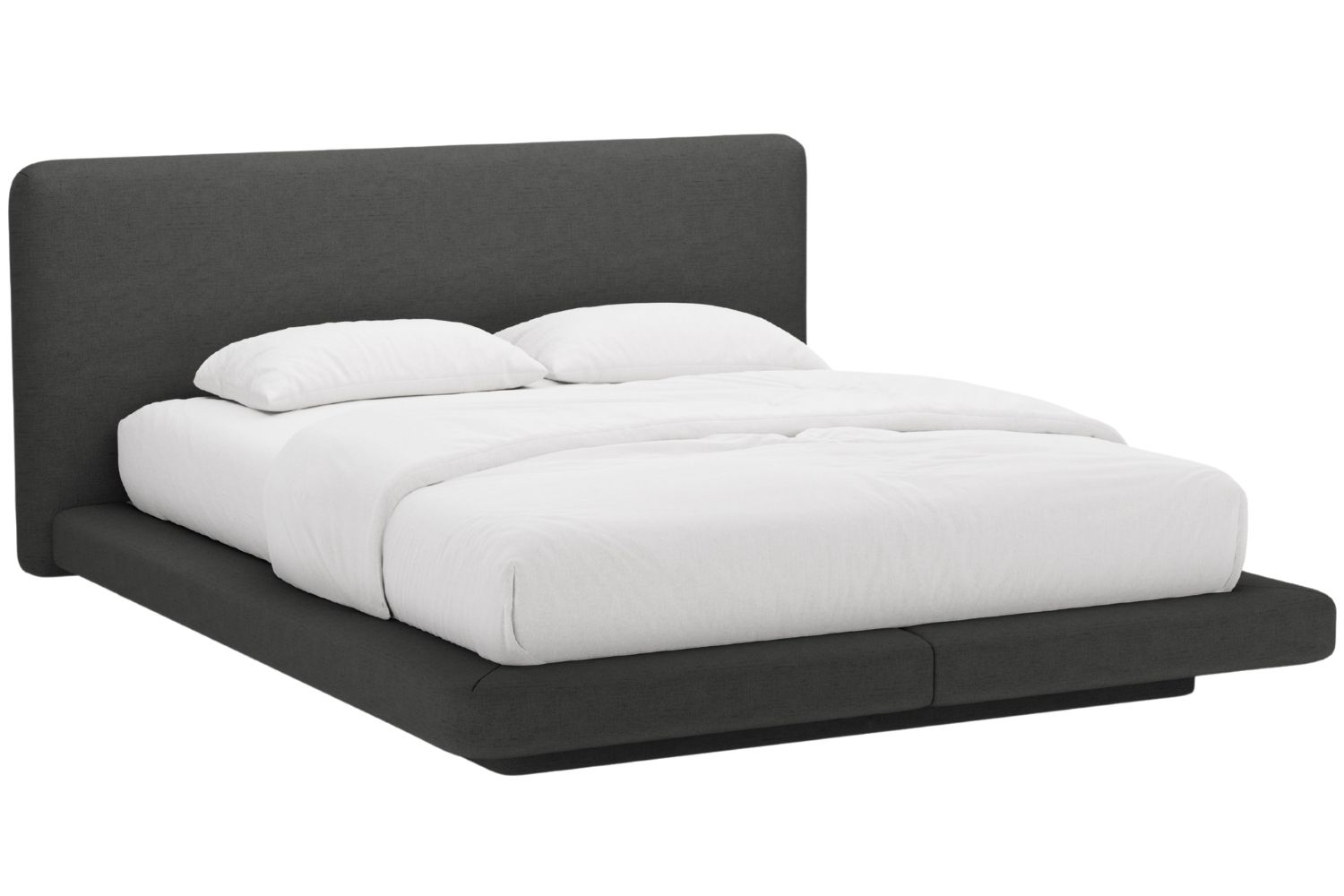 Micadoni Tmavě šedá dvoulůžková postel Linea 140 x 200 cm