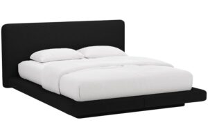 Micadoni Černá dvoulůžková postel Linea 180 x 200 cm