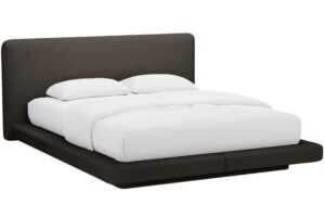 Micadoni Hnědá bouclé dvoulůžková postel Linea 160 x 200 cm