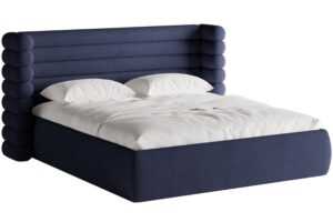 Micadoni Modrá bouclé dvoulůžková postel Mount 180 x 200 cm