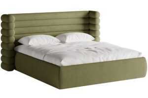 Micadoni Zelená bouclé dvoulůžková postel Mount 180 x 200 cm