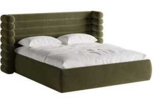 Micadoni Zelená sametová dvoulůžková postel Mount 160 x 200 cm