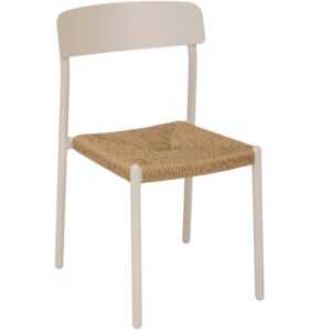 Hespéride Béžová kovová zahradní židle Wistty s výpletem