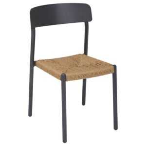 Hespéride Šedá kovová zahradní židle Wistty s výpletem