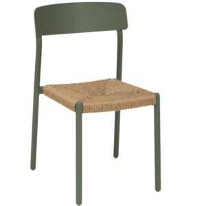 Hespéride Zelená kovová zahradní židle Wistty s výpletem