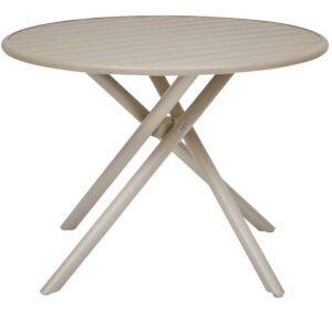 Hespéride Béžový kovový zahradní stůl Nebullia Ø 105 cm
