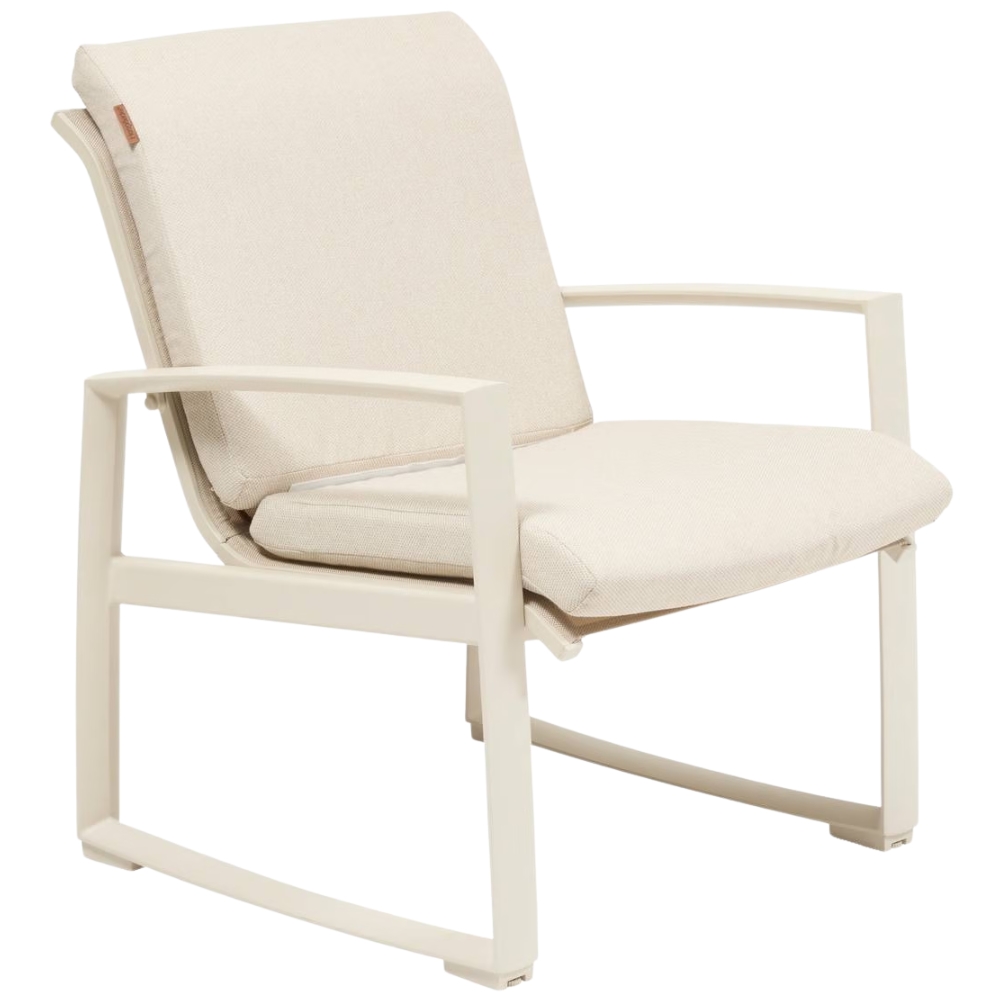 Hespéride Krémové kovové zahradní křeslo Boreane