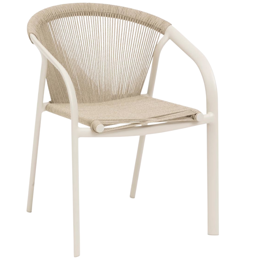 Hespéride Krémová kovová zahradní židle Riu